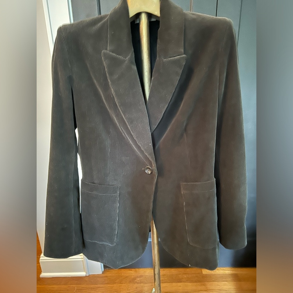 Trave corduroy dark olive green blazer. Size M